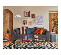 Lisa design Canapé 3 places Rune – velours côtelé – Gris foncé