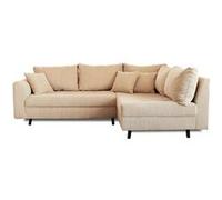 Lisa design Canapé d'angle droit Rune 4 places en velours côtelé Beige