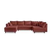 Lisa design canapé panoramique convertible - Terracotta