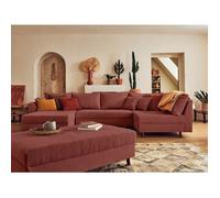 Lisa design canapé panoramique convertible - Terracotta