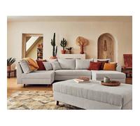 Lisa design Canapé panoramique convertible - Gris clair