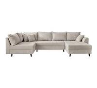 Lisa design Canapé panoramique convertible - Gris clair