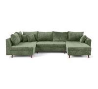 Best mobilier Canapé panoramique d'angle gauche Lisa design 7 places Vert