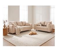 Rune - Ensemble de canapés droits 2+3 places velours texturé - Beige
