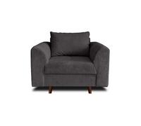Rune - fauteuil - en velours côtelé - Gris foncé