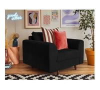 Rune - fauteuil - en velours côtelé - Noir