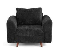 Rune - fauteuil en velours texturé - Gris Anthracite