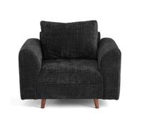Rune - fauteuil en velours texturé - Gris Anthracite