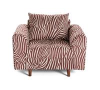 Rune - fauteuil zèbre en velours - Marron / Blanc