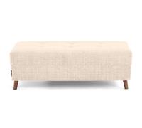 Lisa design – Pouf Rune – en velours texturé – beige