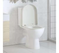 Runheo Abattant de WC avec système d'abaissement automatique, blanc, carré, couvercle de toilette en plastique, charnière à dégagement rapide, siège de toilette universel, montage facile pour salle de