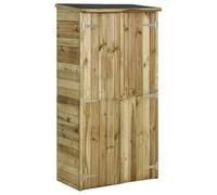 Runheo Abri de jardin en pin 85 × 48 × 177 cm avec 3 étagères résistant aux intempéries et imperméable pour outils de jardin, vélo, poubelle, armoire d'extérieur peu encombrante en bois imprégné