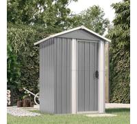 Runheo Abri de Jardin Gris en Acier galvanisé 126x97,5x177 cm, Rangement pour Outils, équipement de Jardin, terrasse, Espace sécurisé pour Stockage de Tondeuse vélo Bois