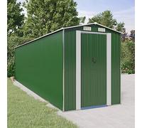 Runheo Abri de jardin vert en acier galvanisé 192 x 772 x 223 cm résistant aux intempéries et imperméable avec grand espace de rangement pour outils, vélo, tondeuse à gazon, poubelle et rangement de
