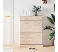 Runheo ALTA Armoire à chaussures en pin massif 77 x 35 x 96 cm avec 2 portes battantes et tiroirs, peu encombrant, étroite, fermée, espace de rangement pour couloir et couloir, système de rangement et