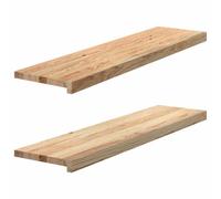 Runheo Appuis de fenêtre en bois de chêne massif 2 pcs 100x30x2cm naturel non traité pour rénovation pose décoration intérieur