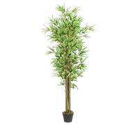 Runheo Arbre en bambou artificiel avec 1288 feuilles - Hauteur : 180 cm - En bambou et fibres textiles - Vert - Facile d'entretien - En pot en plastique - Polyvalent - Pour salon, bureau, balcon