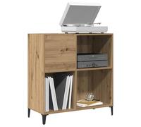 Runheo Armoire à disques en chêne Artisan 84,5 x 38 x 89 cm avec pieds en métal, espace de rangement, buffet pour salon, bureau, vitrine, rangement et étagère