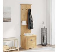 Runheo Armoire de couloir BODO marron miel 50 x 40 x 156,7 cm en bois avec tiroir, espace de rangement pour couloir, couloir ou salon, design moderne, durable, facile d'entretien