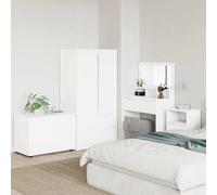 Runheo Armoire de Rangement Blanc en Bois d'ingénierie 80 x 48 x 57 cm avec tiroirs, Meuble de Chambre et Salon, Caisson Pratique et Design Minimaliste pour Organiser Espace et Rangement