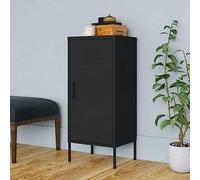 Runheo Armoire de Rangement en Acier Noir 42,5x35x101,5 cm avec 2 étagères réglables et niveleurs pour Bureau Chambre Salon Garage Rangement organisé