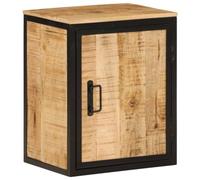 Runheo Armoire de Salle de Bain en Bois Massif de manguier et Fer 40x30x50 cm, Meuble de Rangement Compact avec Porte et tiroir, Design Moderne pour Vasque lavabo Colonne Suspendu