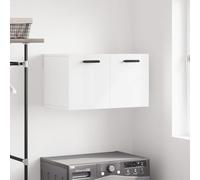 Runheo Armoire Murale Blanc Brillant en Bois d'ingénierie, 60x36,5x35 cm, Meuble de Rangement avec Porte et Compartiments, idéal pour Cuisine, Salon, Chambre, Bureau, Salle de Bain