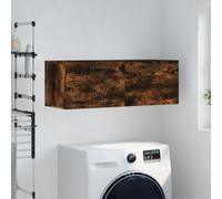 Runheo Armoire Murale chêne fumé en Bois d'ingénierie 100x36,5x35 cm Meuble Rangement Suspendu avec Porte Compartiment pour Salon Chambre Bureau Cuisine, Organisateur Pratique et élégant