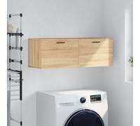 Runheo Armoire Murale chêne Sonoma en Bois d'ingénierie 100x36,5x35 cm Meuble Rangement Mural avec Porte et Compartiment pour Salon Chambre Cuisine Bureau