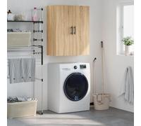 Runheo Armoire Murale en Bois d'ingénierie chêne Sonoma 69,5x34x90 cm avec Porte Rangement Suspendu pour Salon Chambre Bureau, Meuble Polyvalent Buffet Console étagère