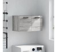 Runheo Armoire Murale en Bois d'ingénierie Sonoma Gris 60x36,5x35 cm, Meuble Rangement Suspendu avec Porte et Compartiments Pratiques pour Chambre Salon Cuisine Bureau