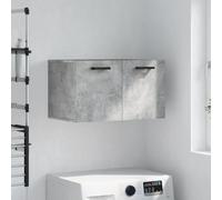 Runheo Armoire Murale Gris béton en Bois d'ingénierie 60x36,5x35 cm, Meuble Rangement Pratique avec Compartiments, étagère Flottante pour Cuisine, Salon ou Bureau