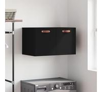Runheo Armoire Murale Noir en Bois d'ingénierie 60x36,5x35 cm avec Porte et Compartiment, Meuble Rangement Pratique pour Chambre Salon Bureau Cuisine