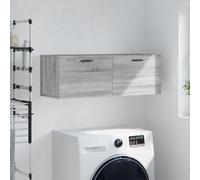 Runheo Armoire Murale Sonoma Gris Bois d'ingénierie 100x36,5x35 cm Meuble Rangement avec Compartiments et tiroir pour Salon Bureau Cuisine Chambre