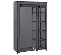 Runheo Armoire pliante grise en tissu avec tringle à vêtements - 110 x 45 x 175 cm - Pliable et peu encombrant - Avec rangement anti-poussière et organisation modulaire pour chambre à coucher, chambre