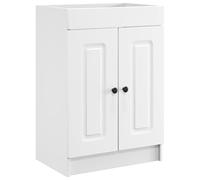 Runheo Armoire sous évier Blanc en Bois d'ingénierie 78,5 x 37,5 x 81 cm avec Porte pivotante 90°, étagère Fonctionnelle pour Salle de Bain, Rangement Meuble lavabo Vasque optimisé