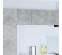 Runheo Armoire Suspendue 2 pcs Gris béton et Blanc en Bois d'ingénierie 40 x 31 x 40 cm avec Grande capacité de Rangement pour Cuisine contemporaine