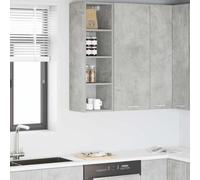 Runheo Armoire suspendue en bois gris béton - 30 x 29,5 x 100 cm - Meuble de cuisine moderne avec beaucoup d'espace de rangement et porte - Idéal pour salle à manger, garde-manger, bar café et île