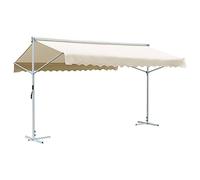 Runheo Auvent autoportant, 500 x 300 cm, crème avec cadre en acier revêtu par pulvérisation, imperméable, résistant aux UV, inclinable, pour jardin, terrasse, balcon, extérieur, ombrage