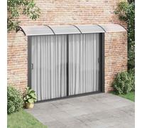 Runheo Auvent de Porte Noir et Transparent 400 x 75 cm en Polycarbonate Durable avec Cadre Aluminium et Supports ABS Stable pour Protection extérieur terrasse Jardin ombrage Pluie