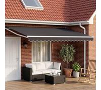 Runheo Auvent rétractable électrique en Aluminium et Polyester Anthracite et Blanc 4 x 2 m avec Panneaux solaires et télécommande pour terrasse Jardin extérieur ombrage Protection Soleil Pluie