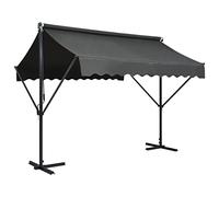 Runheo Auvent sur Pied Anthracite 300 x 300 cm avec Armature Acier Enduit, Toile Polyester résistante UV et Pluie, idéal Jardin terrasse Balcon extérieur Patio, Protection ombrage Durable