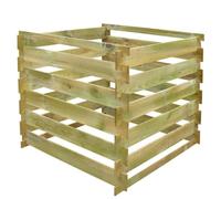 Runheo Bac à Compost carré en Bois de pin imprégné Vert de 0,54 m3 idéal pour Recyclage Jardin extérieur, transformant déchets organiques en Compost Riche et Durable pour Potager