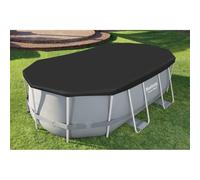 Runheo Bache de Couverture pour Piscine Hors Sol 418x230 cm résistante en PVC avec Trous de Drainage et Cordes de Fixation adaptée aux piscines ovales Power Steel pour protéger Contre débris et