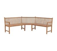 Runheo Banc d'angle de Jardin en Bois de Teck 185x185x90 cm mobilier extérieur pour terrasse Balcon Patio Cour Veranda avec Dossier et Assise Confortables résistance aux intempéries