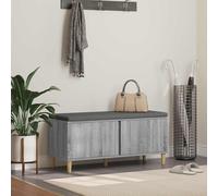 Runheo Banc de couloir avec coussin Sonoma gris 100 x 38 x 46 cm, banc rembourré avec espace de rangement, coffre de rangement avec couvercle, coussin antidérapant pour couloir, entrée, garde-robe