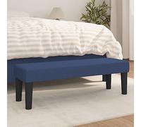 Runheo Banc en tissu bleu - 100 x 30 x 30 cm - Banc rembourré avec mousse - Banc pour garde-robe et banc à chaussures pour couloir, salon, chambre à coucher - Avec cadre en bois solide