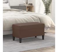 Runheo Banc marron en cuir synthétique 70 x 35 x 41 cm avec rembourrage en mousse pour couloir, chambre à coucher, salon comme banc coffre et banc à chaussures avec fonction de rangement