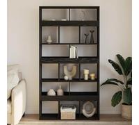 Runheo Bibliothèque 2 pcs Chêne Noir 100 x 33 x 187,5 cm avec 15 étagères, Meuble Rangement pour Salon Bureau Chambre, Armoire rayonnage pour Livres, Objets décoration, casiers et dossiers