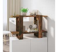 Runheo Bibliothèque en Bois d'ingénierie chêne fumé 80x30x51 cm Meuble Rangement avec étagères Multiples pour Salon Bureau Chambre, cloison séparateur pour Espace organisé et décoratif